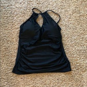 Solid Black Tankini Top